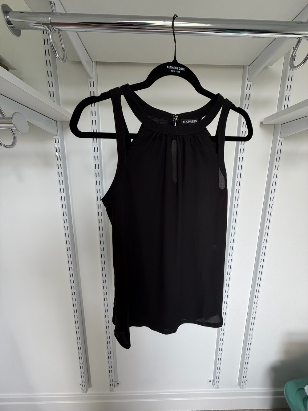 Express Black Double-Strap Halter blouse